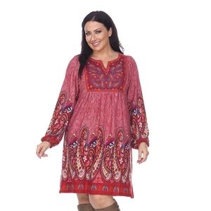 White Mark embroidered Light sweater dress - 2x